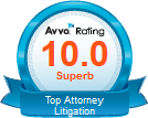 Avvo Rating | 10.0 Superb | Top Attorneys Litigation